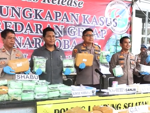 Polres Lampung Selatan Gagalkan Pengedaran Narkoba Senilai Rp75 Miliar